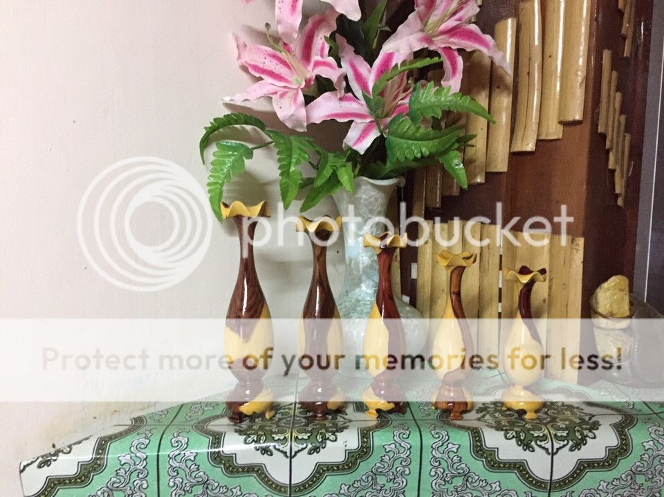 Bán lộc bình, hồ lô, thiểm thừ, bộ đồ thờ gỗ - 17