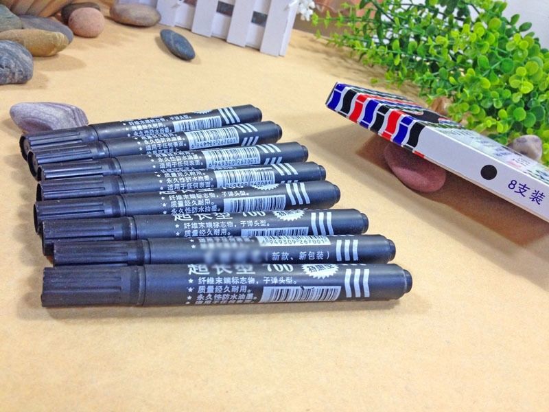 refillable Waterproof Permanent Oil Based Paint Marker Pen black red